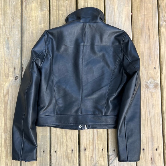Blank NYC Faux Black Leather Full Zip Moto Jacket NWOT Sz M Lined Mob Wife - Picture 9 of 16